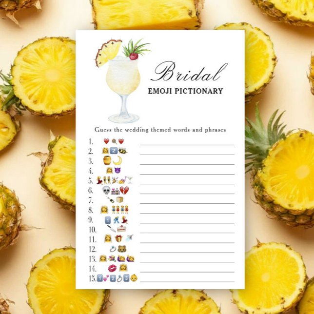Pineapple Bridal shower Emoji Pictionary game (Creator Uploaded)