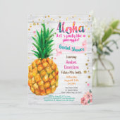 Pineapple bridal shower invitation Summer tropical (Standing Front)