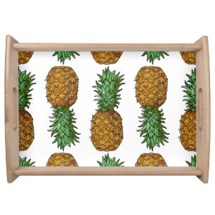 Pineapple Brightness: Summer Tropical Illustration Serving Tray
