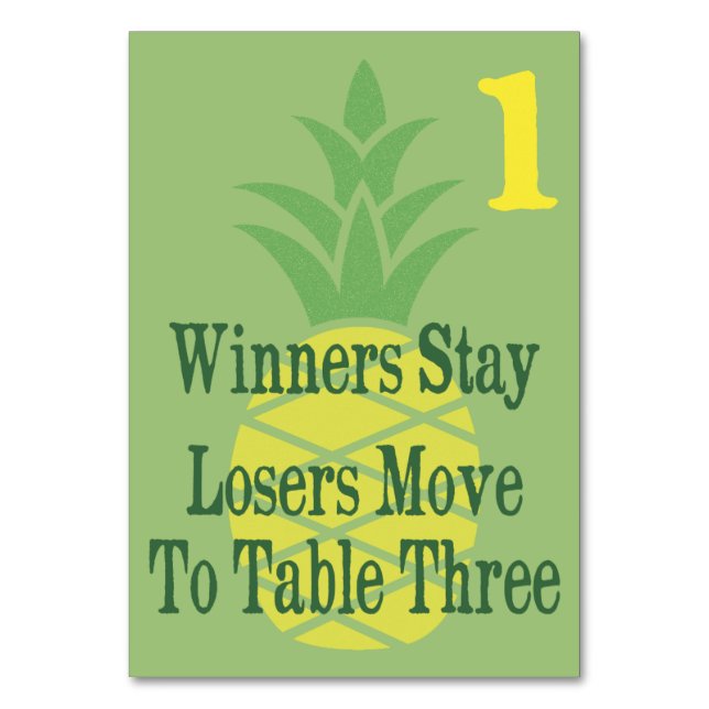 Pineapple Bunco Table Card #1 (Front)