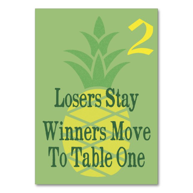 Pineapple Bunco Table Card #2 (Front)