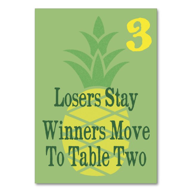 Pineapple Bunco Table Card #3 (Front)
