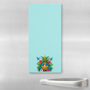 Pineapple Butterfly Hibiscus Cute Magnetic Notepad