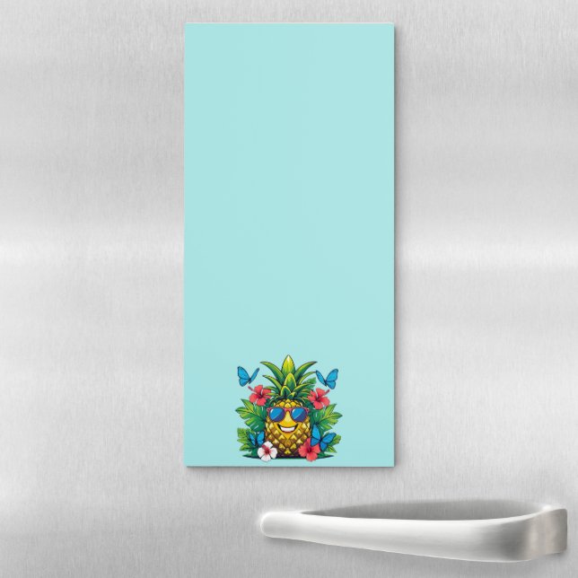 Pineapple Butterfly Hibiscus Cute Magnetic Notepad (In Situ)