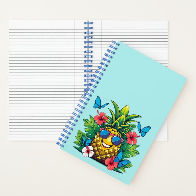 Pineapple Butterfly Hibiscus Vibes Notebook (Inside)