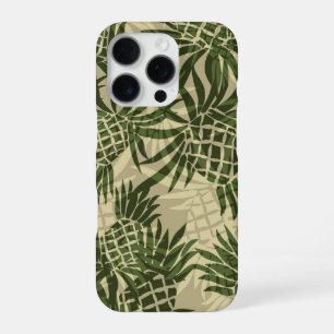 Pineapple Camo Hawaiian Olive iPhone 16 Pro Case