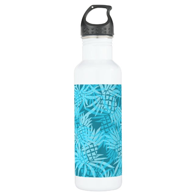 Pineapple Camo Hawaiian Stainless Steel Water Bottle (Front)