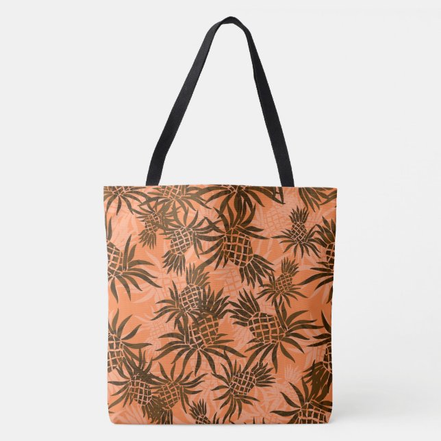 Pineapple Camo Hawaiian Tropical Beach Bag (Front)