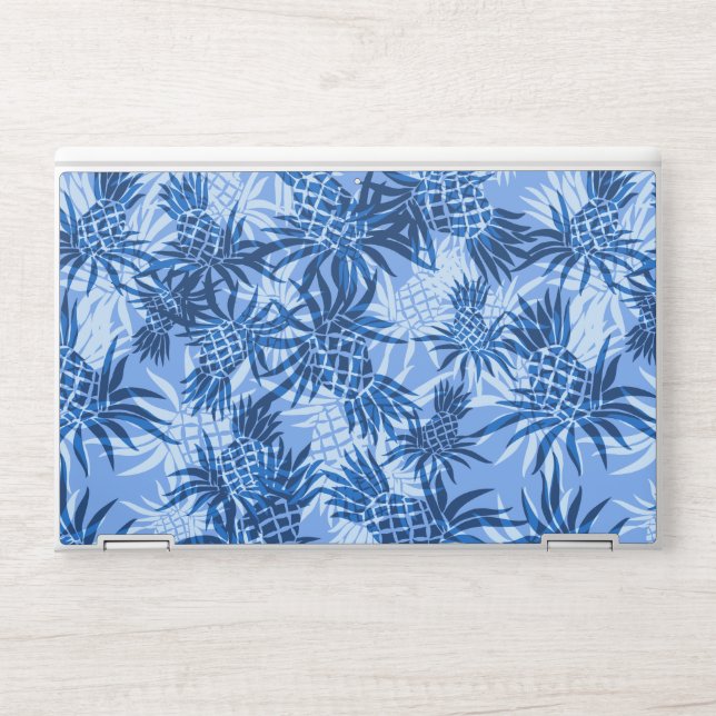 Pineapple Camo Hawaiian Tropical Blue HP Laptop Skin (Front)