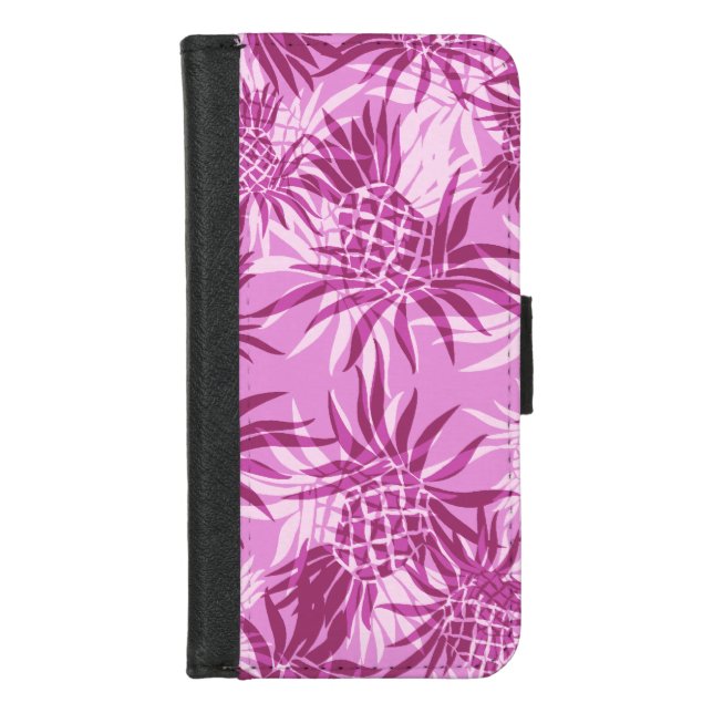 Pineapple Camo Hawaiian Tropical  iPhone Wallet Case (Front)