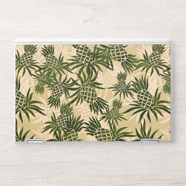 Pineapple Camo Hawaiian Tropical Khaki HP Laptop Skin (Front)