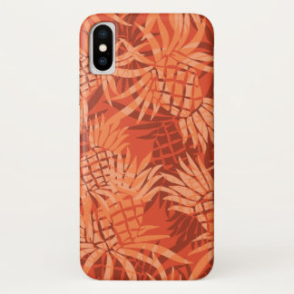 Pineapple Camo Hawaiian Tropical - Orange iPhone X Case