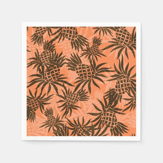 Pineapple Camo Hawaiian Tropical Paper Napkins (Front)