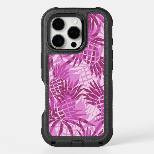 Pineapple Camo Hawaiian Tropical Pink Otterbox iPhone Case (Back)