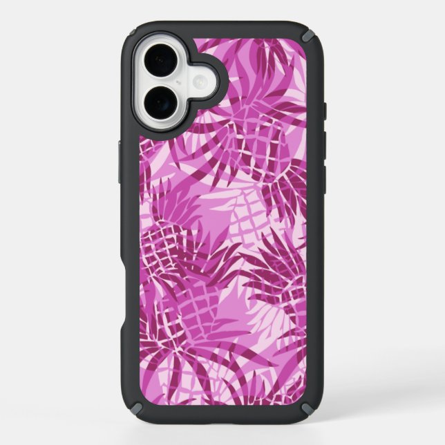 Pineapple Camo Hawaiian Tropical Pink Speck iPhone Case (Front)