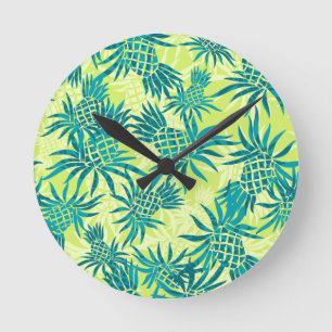 Pineapple Camo Hawaiian Wall Clocks