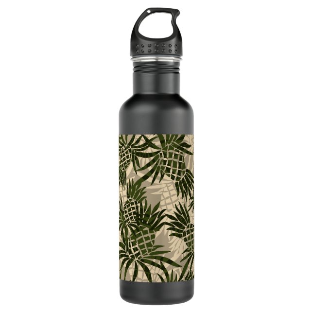 Pineapple Camo Hawaiian Water Bottle (Front)