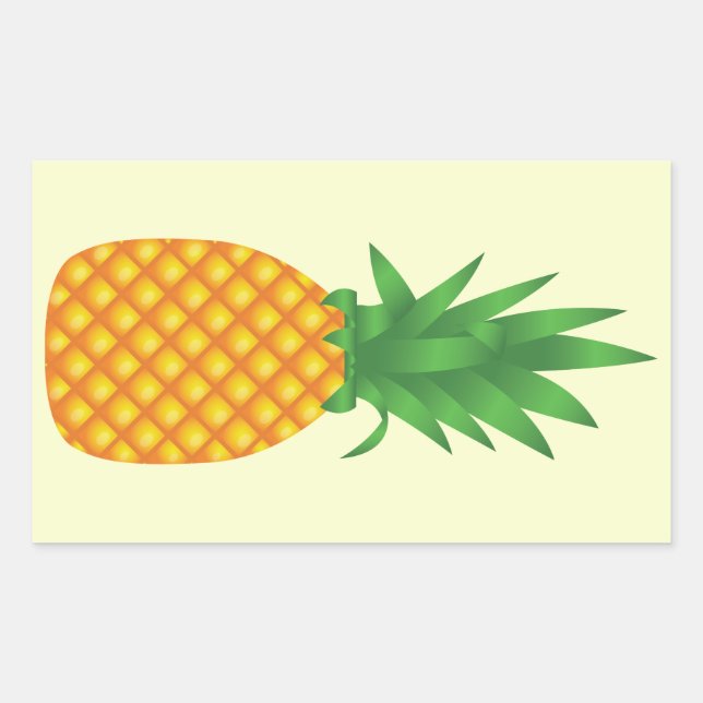 Pineapple Cartoon Illustration Rectangular Sticker (Front)