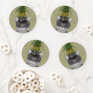 Pineapple Cat Coaster Set