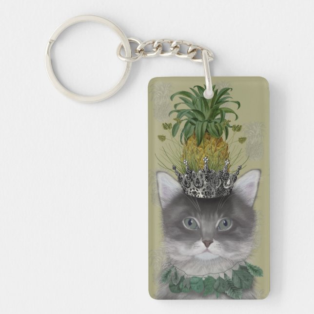 Pineapple Cat Keychain (Front)