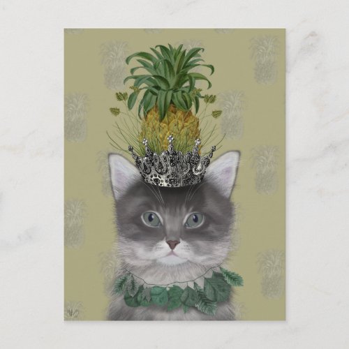 Pineapple Cat Postcard