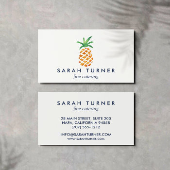 Pineapple Caterer Hospitality Business Card by RedwoodAndVine at Zazzle