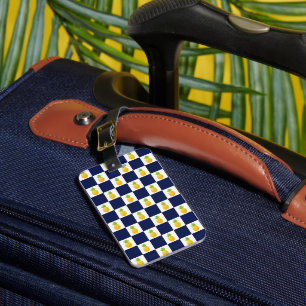 Pineapple Checkered Luggage Tag