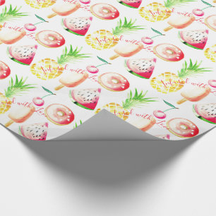 Pineapple, Cherries, Donuts, Ice Cream, Watermelon Wrapping Paper