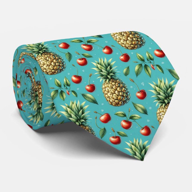 Pineapple Cherry Bliss Neck Tie (Rolled)