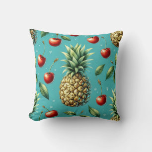 Pineapple Cherry Bliss Throw Pillow