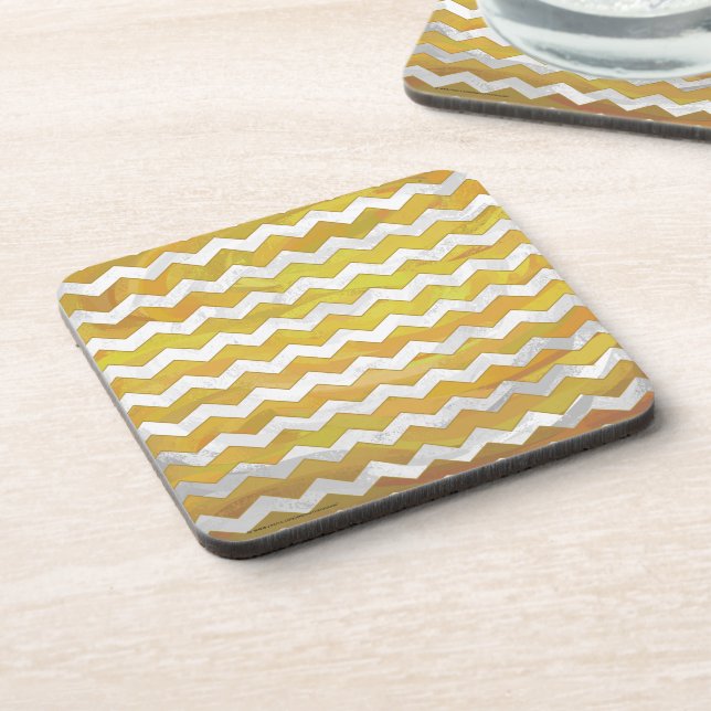 Pineapple Chevron Pattern Drink Coaster (Left Side)