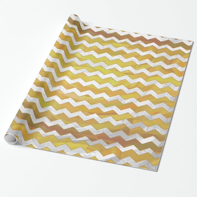 Pineapple Chevron Pattern Wrapping Paper (Unrolled)
