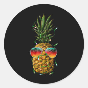 Pineapple Christmas In July Pineapple Christmas Su Classic Round Sticker