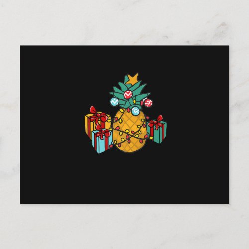 Pineapple Christmas Lights Women Mens Hawaiian Ch Postcard