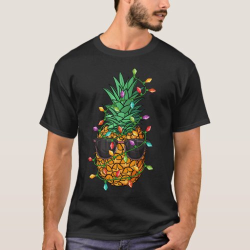 Pineapple Christmas Tree Lights Sunglasses Funny X T_Shirt