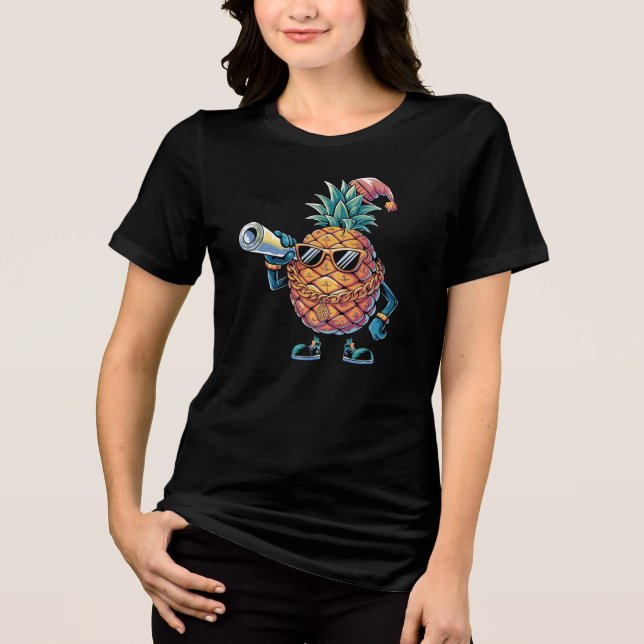 Pineapple Christmas Tri-Blend Shirt (Front)