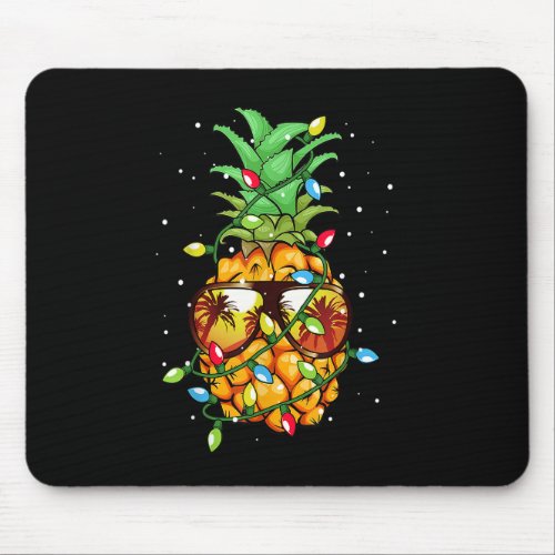 Pineapple Christmas Wear Sunglasses Lights for Men Mouse Pad