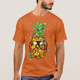 Pineapple Christmas Wear Sunglasses Lights for Men T-Shirt
