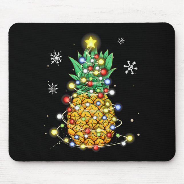 Pineapple Christmas Xmas Lights  Mouse Pad (Front)