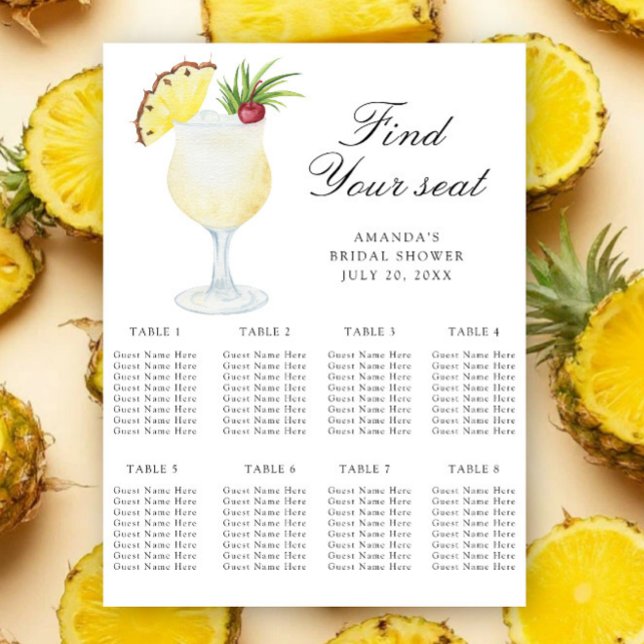 Pineapple Cocktail Wedding seating chart (Creator Uploaded)
