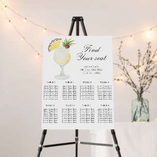Pineapple Cocktail Wedding seating chart Foam Board