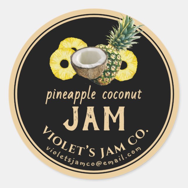 Pineapple Coconut Jam Label (Front)