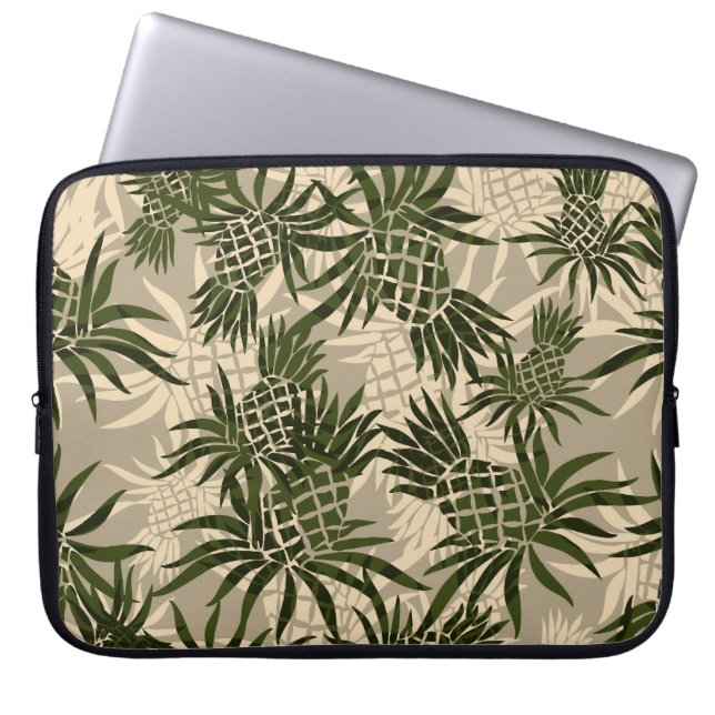 Pineapple Collage Hawaiian Neoprene Wetsuit Laptop Sleeve (Front)