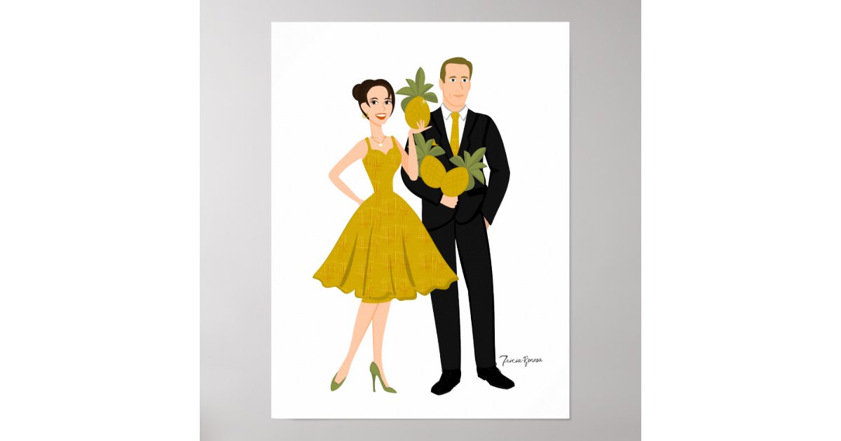 Pineapple couple poster | Zazzle