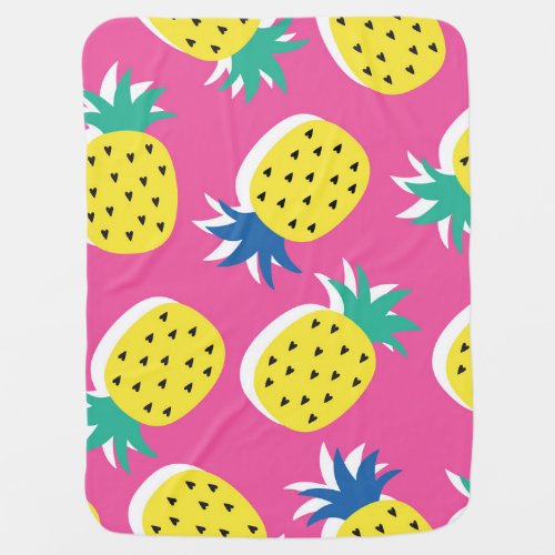 Pineapple Crazy Colors Childish Pop_Art Baby Blanket