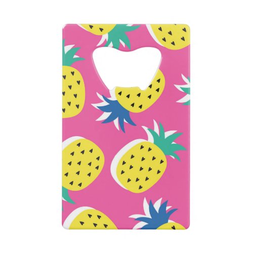 Pineapple Crazy Colors Childish Pop_Art Credit Card Bottle Opener