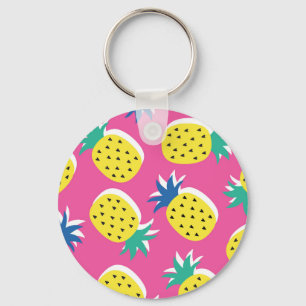 Pineapple Crazy Colors: Childish Pop-Art. Keychain