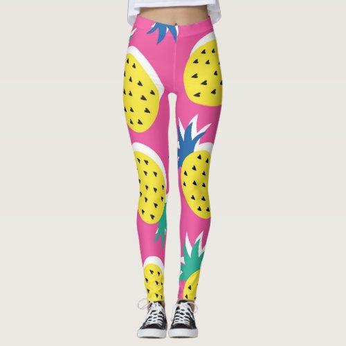 Pineapple Crazy Colors Childish Pop_Art Leggings