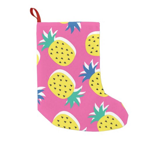 Pineapple Crazy Colors Childish Pop_Art Small Christmas Stocking