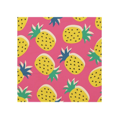 Pineapple Crazy Colors Childish Pop_Art Wood Wall Art